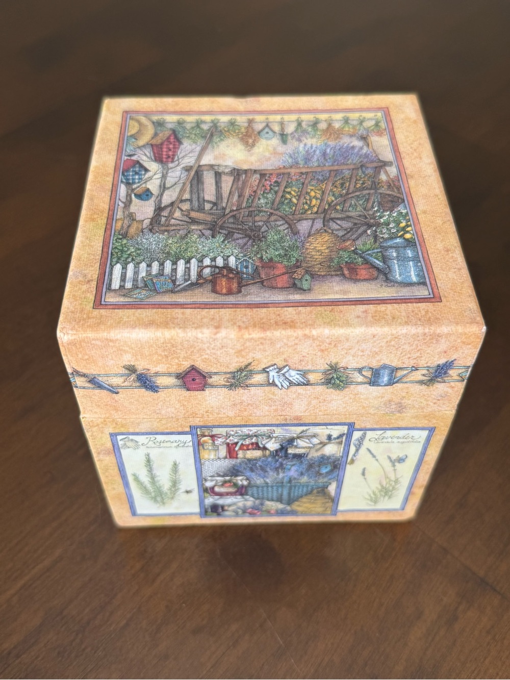 Vintage Lang Seasonal Herbs Decorative Storage Box Cottage Farmhouse Decor